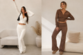 Womens Knitted Hooded Two-Piece Set