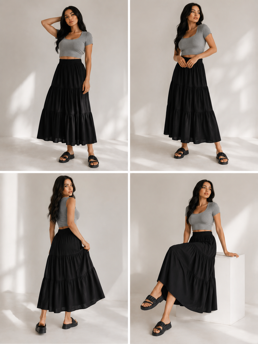 High Waisted Slimming A-Line Skirt